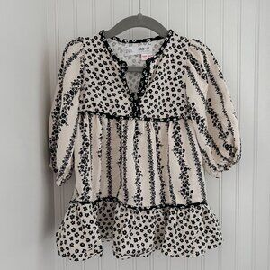 Zara Floral Patchwork Dress - Black and White, 18-24 months